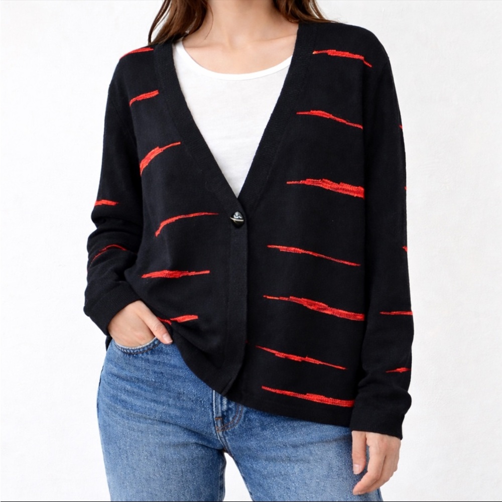 Vintage wool J.S.S retro sweater cardigan made in USA lightweight spring